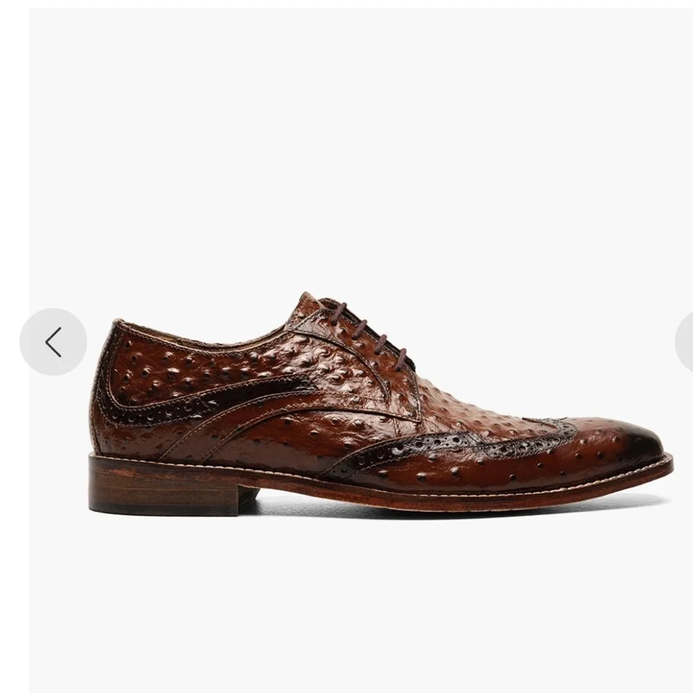 Stacy Adams Shoes - GENNARO Wingtip Oxford Men’s Size 7.5 Cognac NEW